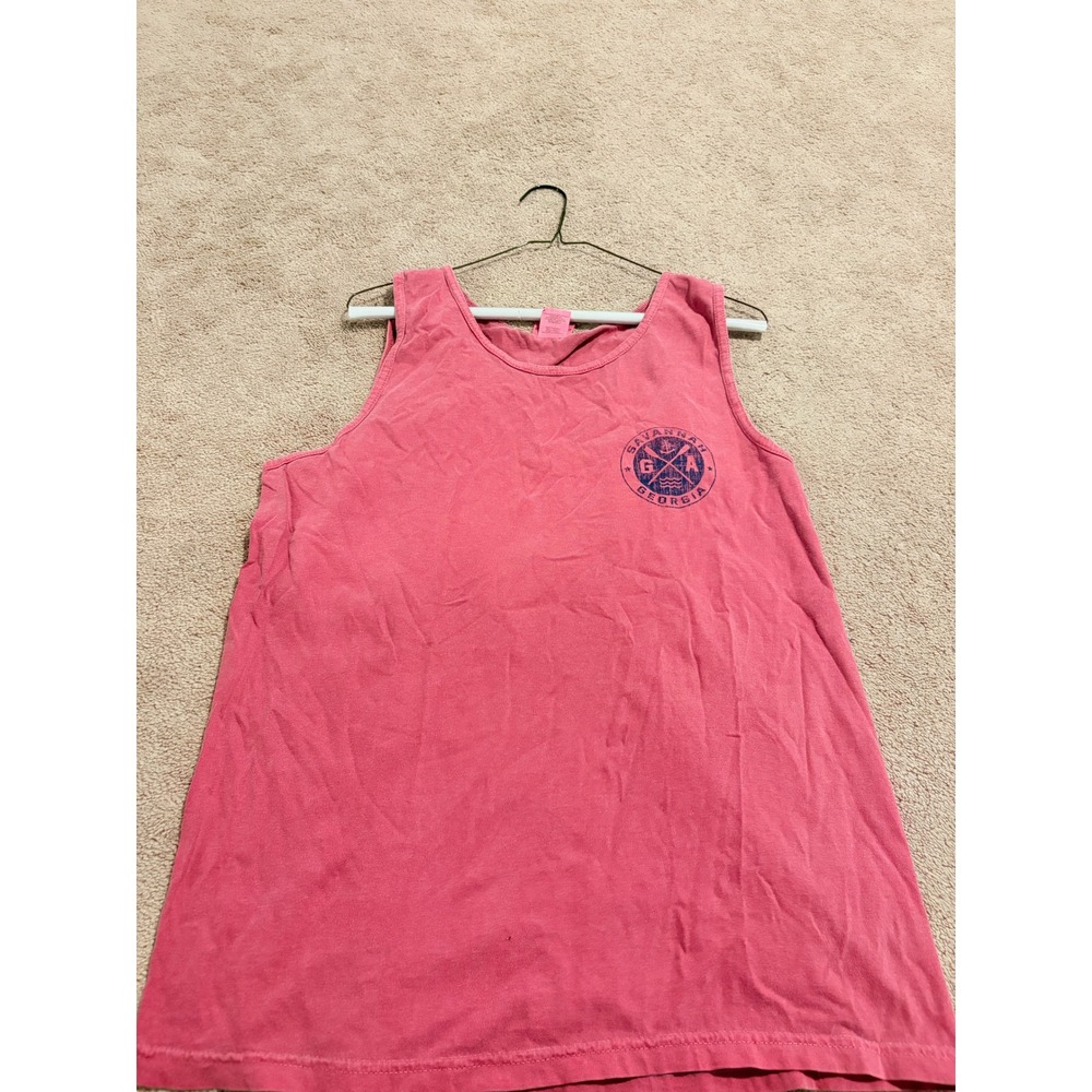 Comfort Colors Savannah Georgia Tank Top Mens Medium Pink Garment Dye Cotton